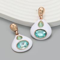 Zinc Alloy Stud Earring with enamel & Acrylic fashion jewelry & for woman nickel lead & cadmium free Sold By Pair