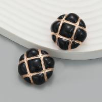 Zinc Alloy Stud Earring with enamel Round fashion jewelry & for woman nickel lead & cadmium free Sold By Pair