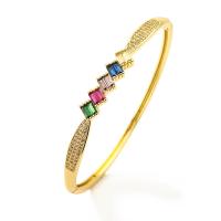 Messing Armbanden, echt goud verguld, micro pave zirconia & voor vrouw, meer kleuren voor de keuze, Verkocht door PC