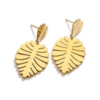 Titanium Steel  Earring, Leaf, plated, fashion jewelry & for woman, more colors for choice, Sold By Pair