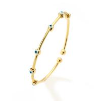 Evil Eye Jewelry Bracelet Brass real gold plated for woman & enamel Sold By PC