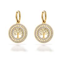 Titanium Steel  Earring plated micro pave cubic zirconia & for woman Sold By Pair