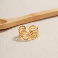 Rozsdamentes acél Finger Ring, 304 rozsdamentes acél, 18K aranyozott, divat ékszerek, nikkel, ólom és kadmium mentes, Által értékesített PC