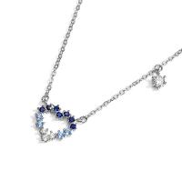 Cubic Zircon Micro Pave 925 Sterling Silver Necklace with Moissanite fashion jewelry nickel lead & cadmium free Sold By PC