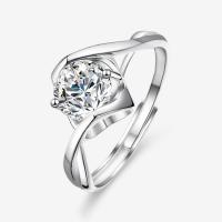 Cubic Zirconia Micro Pave 925 Sterling Silver Rings, with Moissanite, fashion jewelry & different materials for choice & micro pave cubic zirconia, nickel, lead & cadmium free, 1ct, US Ring Size:7, Sold By PC