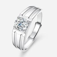 Cubic Zirconia Micro Pave 925 Sterling Silver Rings, with Moissanite, fashion jewelry & different materials for choice & micro pave cubic zirconia, nickel, lead & cadmium free, US Ring Size:7, Sold By PC