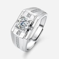 Cubic Zirconia Micro Pave 925 Sterling Silver Rings, with Moissanite, fashion jewelry & different materials for choice & micro pave cubic zirconia, nickel, lead & cadmium free, US Ring Size:8, Sold By PC