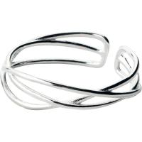 925 Sterling Silber Manschette Fingerring, Koreanischen Stil & einstellbar & für Frau & hohl, Silberfarbe, 5mm, Größe:6.5-11.5, verkauft von PC