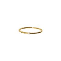 925 Sterling Silver Pljuska prst prsten, pozlaćen, Korejski stil & prilagodljiv & za žene & s Rhinestone, više boja za izbor, 1mm, Veličina:5.5-7.5, Prodano By PC