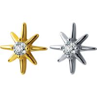 925 Sterling Silver Stud Earring Eight Point Star plated Korean style & for woman & with rhinestone 7mm Sold By Pair