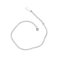 925 Sterling Silver Anklet, with 2inch extender chain, plated, Korean style & snake chain & for woman, more colors for choice, Length:Approx 9.4 Inch, Sold By PC