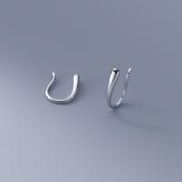 925 Sterling Silver Drop Earring, platinum plated, Korean style & for woman, 8x10mm, Sold By Pair