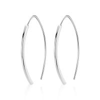925 Sterling Silver Drop Earring plated Korean style & for woman 36mm Sold By Pair