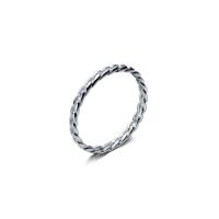 925er Sterling Silber Fingerring, Koreanischen Stil & verschiedene Größen vorhanden & für Frau, Silberfarbe, Größe:5-16, verkauft von PC