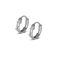925 Sterling Silver Huggie Hoop Earring, plated, Korean style & different size for choice & for woman & with rhinestone, more colors for choice, Sold By Pair
