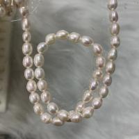 Barock odlad sötvattenspärla pärlor, Freshwater Pearl, Ris, DIY, vit, 6-6.5mm, Såld Per Ca 37 cm Strand