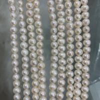 Perlas Patata Freshwater, Perlas cultivadas de agua dulce, Bricolaje, Blanco, 5-6mm, Vendido para aproximado 37 cm Sarta