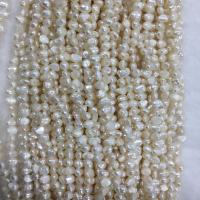 Perles nacres baroques de culture d'eau douce , perle d'eau douce cultivée, DIY, blanc, 6-7mm, Vendu par Environ 37 cm brin