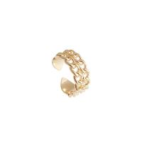 Brass Finger Ring real gold plated fashion jewelry & for woman golden 17mm Sold By PC