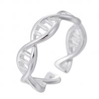 Brass Finger Ring, silver color plated, fashion jewelry & for woman, silver color, 17mm, Sold By PC