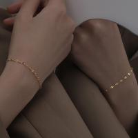 Bracelet d'acier titane, Placage de couleur d'or, bijoux de mode & pour femme, doré, Longueur:Environ 22 cm, Vendu par PC
