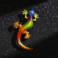 Zinc Alloy Brooches Gecko gold color plated vintage & fashion jewelry & for woman & enamel & with rhinestone mixed colors nickel lead & cadmium free Sold By PC