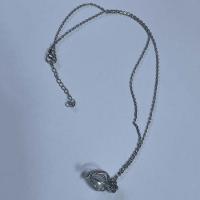 Süßwasserperlen Messing Halskette, mit Perlen, mit Verlängerungskettchen von 5cm, silberfarben plattiert, Modeschmuck & unisex & verschiedene Stile für Wahl, keine, frei von Nickel, Blei & Kadmium, 6-7.5mm, Länge:ca. 38 cm, verkauft von PC