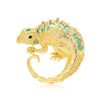 Tibetan Style Brooches, with Resin, Chameleon, plated, vintage & fashion jewelry & Unisex & with rhinestone, more colors for choice, nickel, lead & cadmium free, 67x64mm, Sold By PC