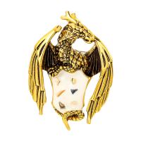 Zinc Alloy Brooches Dinosaur gold color plated vintage & fashion jewelry & can be used as brooch or pendant & for man & enamel golden nickel lead & cadmium free Sold By PC