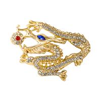 Zinc Alloy Brooches Dragon gold color plated vintage & fashion jewelry & Unisex & with rhinestone mixed colors nickel lead & cadmium free Sold By PC