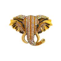 Zinc Alloy Brooches Elephant plated vintage & fashion jewelry & Unisex & can be used as brooch or pendant & with rhinestone nickel lead & cadmium free Sold By PC