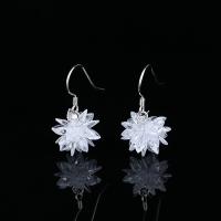 Cubic Zirconia Micro Pave Sterling Silver Earring 925 Sterling Silver Flower fashion jewelry & micro pave cubic zirconia & for woman nickel lead & cadmium free Sold By Pair