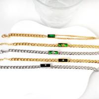 Bijoux bracelet en acier inoxydable, Acier inoxydable 304, avec 1.18inch chaînes de rallonge, bijoux de mode & pavé de micro zircon & pour femme, plus de couleurs à choisir, 17.10x6.90mm, Vendu par Environ 6.89 pouce brin