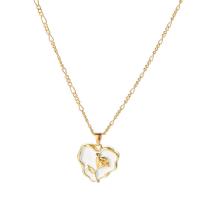 Zinc Alloy smykker halskæde, med 1.97inch extender kæde, Heart, KC guldfarve belagt, mode smykker & for kvinde & emalje, nikkel, bly & cadmium fri, 25x20mm, Solgt Per Ca. 17.32 inch Strand