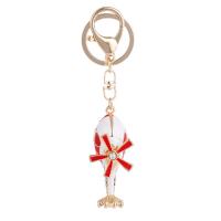 Zinc Alloy Key Clasp Airplane gold color plated Unisex & enamel & with rhinestone nickel lead & cadmium free Sold By PC
