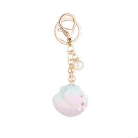 Zinc Alloy Key Clasp with Resin & Plastic Pearl Shell gold color plated gradient color & for woman nickel lead & cadmium free Sold By PC