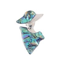 Zinc Alloy Brooches with Abalone Shell antique silver color plated for woman nickel lead & cadmium free Sold By PC