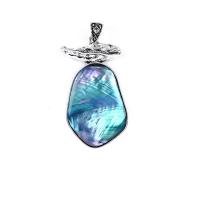 Zinc Alloy Pendants with Abalone Shell antique silver color plated DIY nickel lead & cadmium free Sold By PC