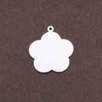 Stainless Steel Flower Pendant, 304 Stainless Steel, Vacuum Ion Plating, DIY, 31x27mm, Sold By PC