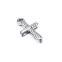 Stainless Steel Cross Pendants, 304 Stainless Steel, Vacuum Ion Plating, DIY, more colors for choice, 11x20mm, Sold By PC