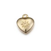 Stainless Steel Heart Pendants, 304 Stainless Steel, Vacuum Ion Plating, DIY, more colors for choice, 12x14mm, Sold By PC