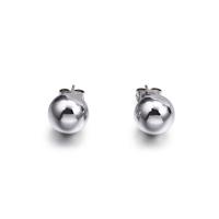 Stainless Steel Stud Earrings, 304 Stainless Steel, Round, Vacuum Ion Plating, Unisex & different size for choice, Sold By Pair