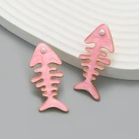 Zinc Alloy Stud Earring with enamel Fish Bone fashion jewelry & for woman nickel lead & cadmium free Sold By Pair