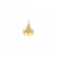 Brass Jewelry Pendants, Ladybug, 18K gold plated, DIY, gold, 12.40x16.80x4.50mm, Sold By PC