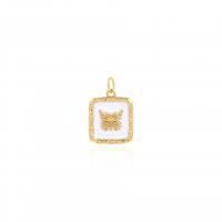Brass Jewelry Pendants, Butterfly, 18K gold plated, DIY & enamel, gold, 14x21x2mm, Sold By PC