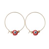 304 Stainless Steel Huggie Hoop Drop Earring with Resin Evil Eye 14K gold plated fashion jewelry & for woman 34mm Sold By Pair
