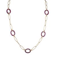 Aço inoxidável 304 colar, with resina, with 2inch extender chain, Banhado a ouro 14K, joias de moda & para mulher, comprimento Aprox 22.4 inchaltura, vendido por PC