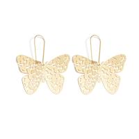 Titanium Steel Drop Earring Butterfly plated fashion jewelry & for woman & hollow Sold By Pair