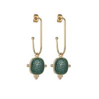 304 Stainless Steel Drop Earring 14K gold plated & for woman & with rhinestone 48-49mm Sold By Pair