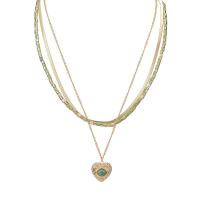 304 Stainless Steel Necklace, with Resin, 14K gold plated, different styles for choice & for woman, Sold By PC